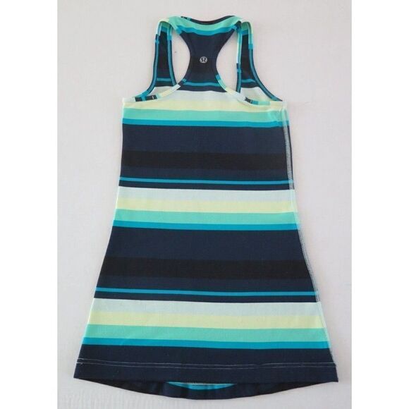 Lululemon Women's Sz 2 Multicolor Striped Racerback Tank Top $78 - Picture 2 of 3